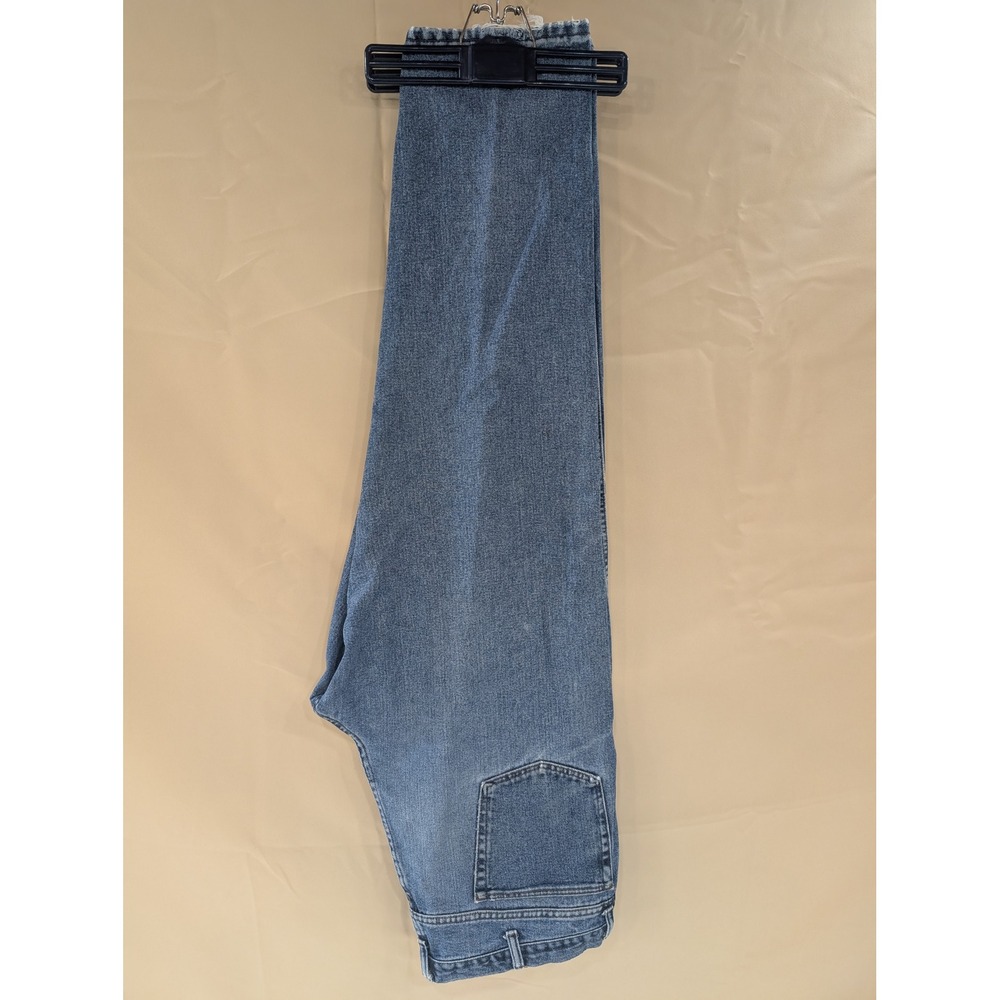 Wrangler Jeans Mens Authentic Premium Quality Light Wash Denim Distressed 38x32 - Picture 2 of 5